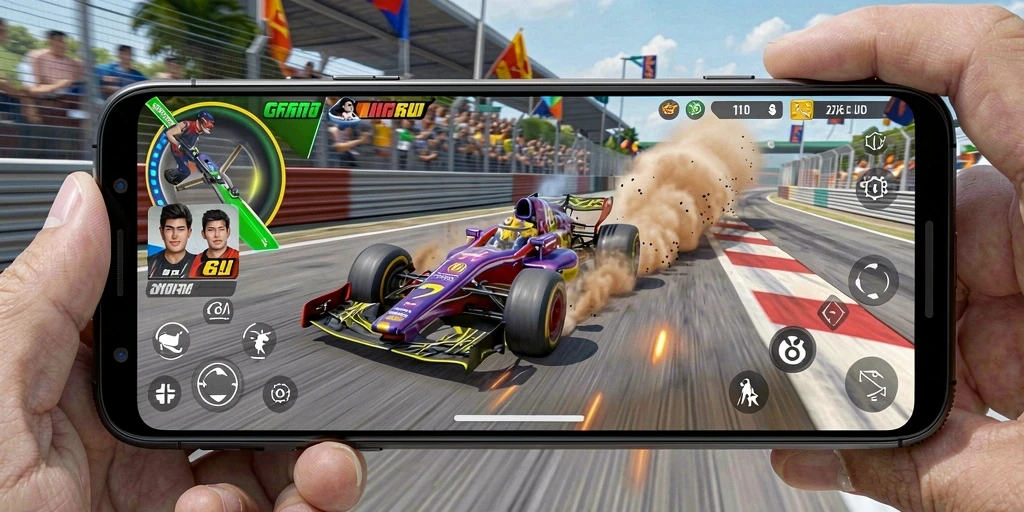 Tampilan luar biasa dari gameplay balap yang mendebarkan di 8II.