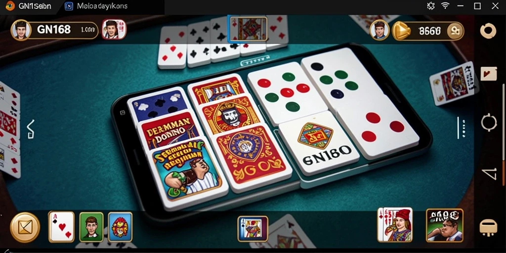 Tampilan interaktif gameplay domino yang menarik