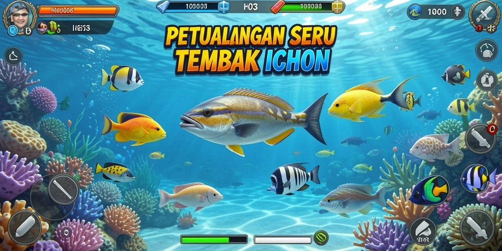 Tangkapan layar gameplay seru H03 saat menembak ikan.