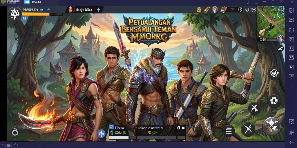 Tampilan gameplay HARAPJP dengan grafis menawan dan dunia yang luas.
