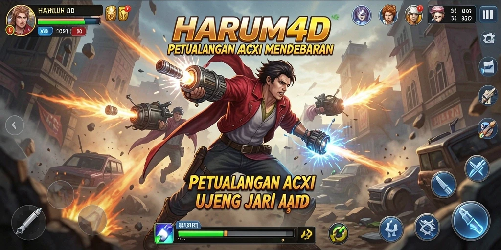 Screenshot HARUM4D menampilkan pertarungan penuh aksi yang mendebarkan.