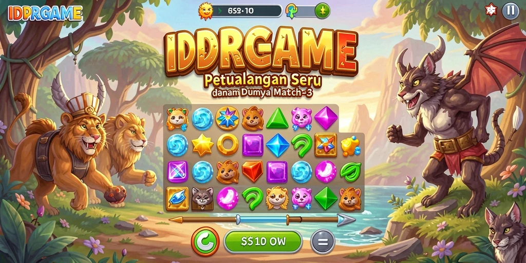 Tampilan gameplay seru dan menyenangkan dari IDRGAME Match-3.