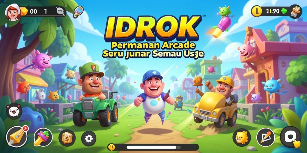 Tampilan gameplay IDROK yang seru dan penuh warna.