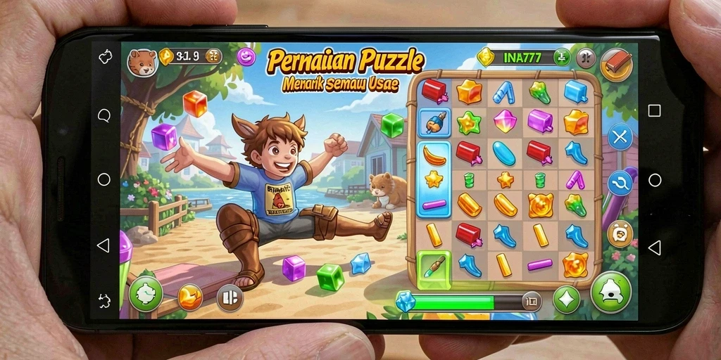 Screenshot gameplay menunjukkan tantangan puzzle yang menantang dan menarik.