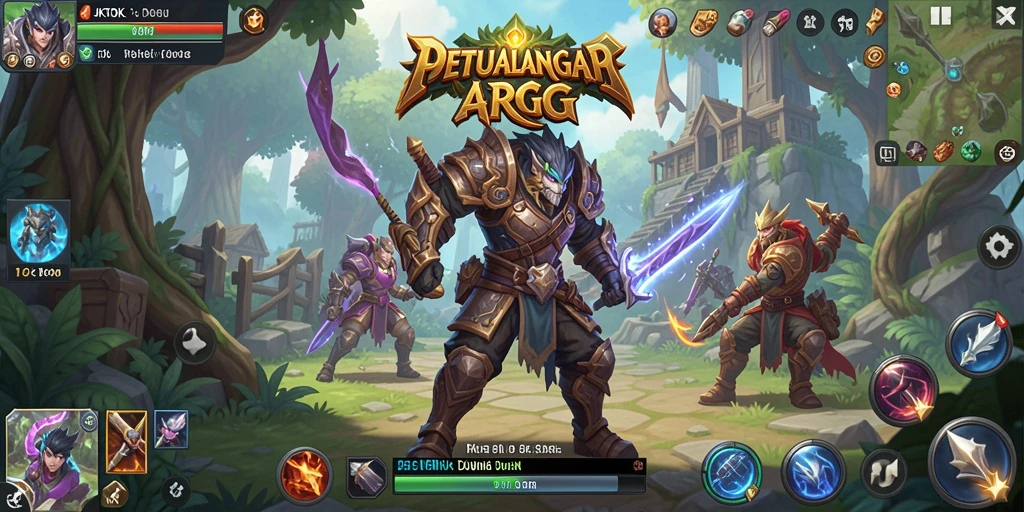 Tampilan gameplay dinamis dalam <strong>JKTOK</strong>, menampilkan aksi petualangan yang mendebarkan.