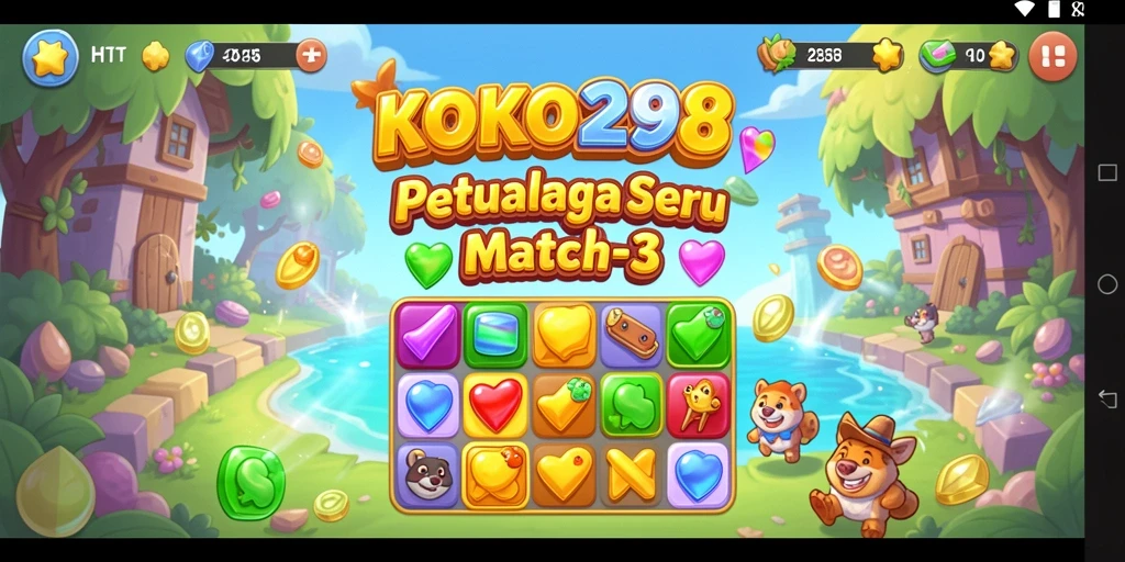 Tampilan gameplay seru KOKO288 dalam permainan Match-3 yang menantang.