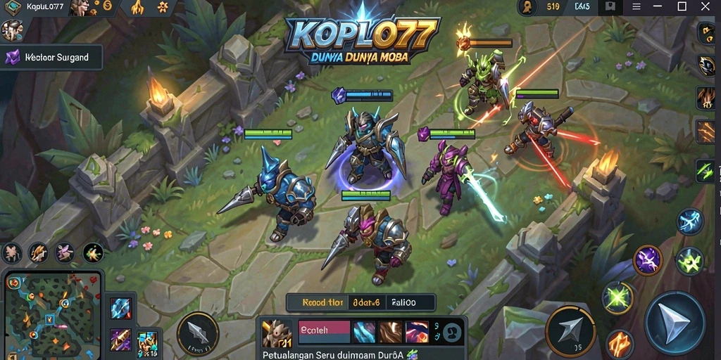 Gameplay intens KOPLO77 dengan aksi seru dalam pertempuran MOBA.