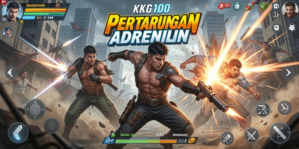 Tampilan seru dari gameplay KPK100 saat bertarung.