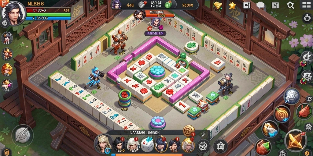Tangkapan layar gameplay MLBB8 menampilkan momen seru dalam permainan Mahjong.