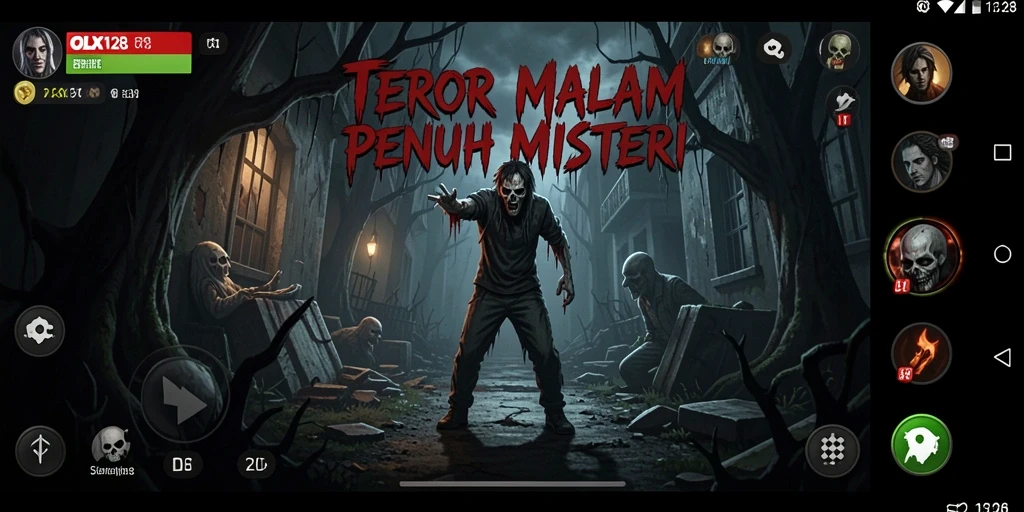 Screenshot menampilkan gameplay menegangkan OLX128 dengan suasana mencekam.