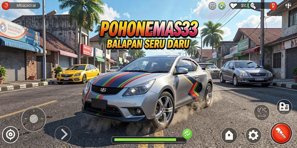 Gameplay intens POHONEMAS33 dengan balapan cepat dan seru.