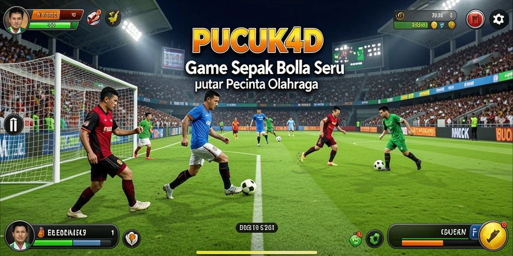 Gameplay seru dalam PUCUK4D dengan aksi sepak bola realistis.