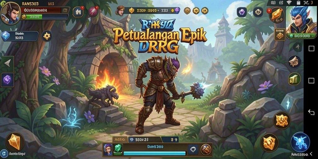 Tangkapan layar RANS303 menampilkan aksi pertarungan RPG yang mengasyikkan.