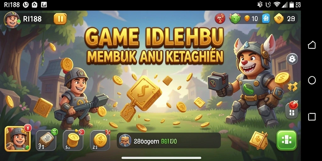 Tampilan gameplay <strong>RI188</strong> yang menarik dengan karakter bergerak secara otomatis.