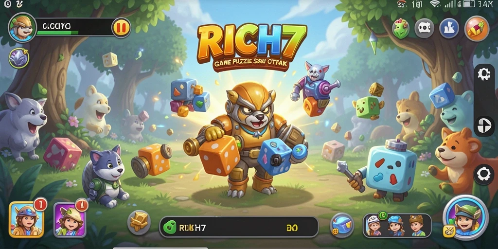 Skrinsut permainan RICH7 menampilkan tingkat kesulitan puzzle yang menarik.