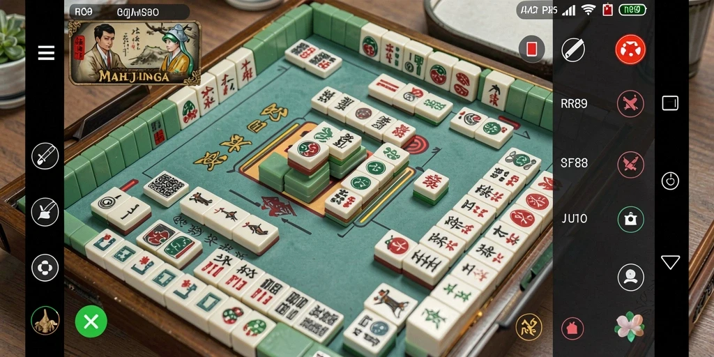 Gameplay seru RR89 dengan desain ubin Mahjong yang menarik.