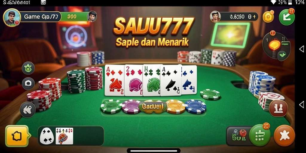 Screenshot gameplay SALJU777 menampilkan duel seru Gaple.