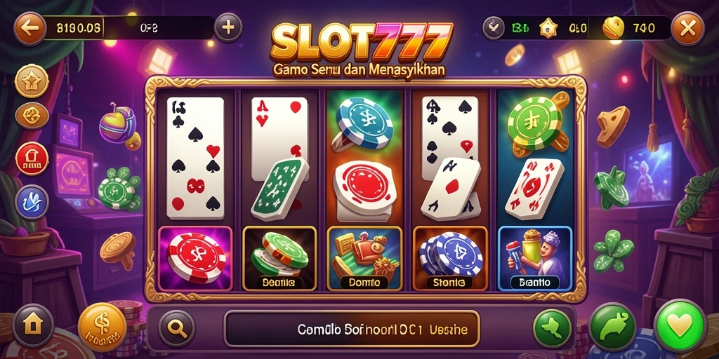 Screenshot gameplay SLOT777 menampilkan suasana seru permainan domino.