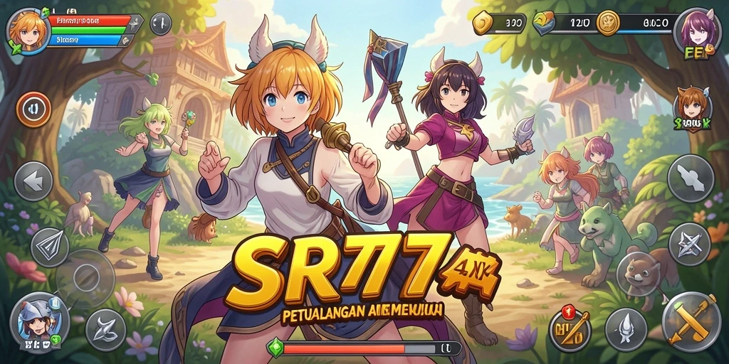 Tampilan seru dari gameplay anime yang mengesankan.