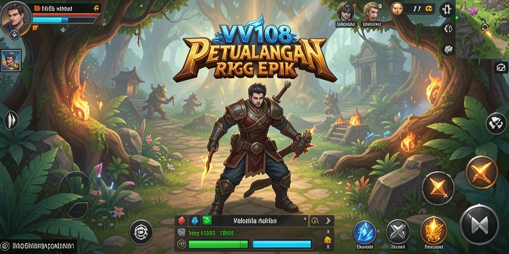 Screenshot menunjukkan aksi seru dalam petualangan RPG VW108.
