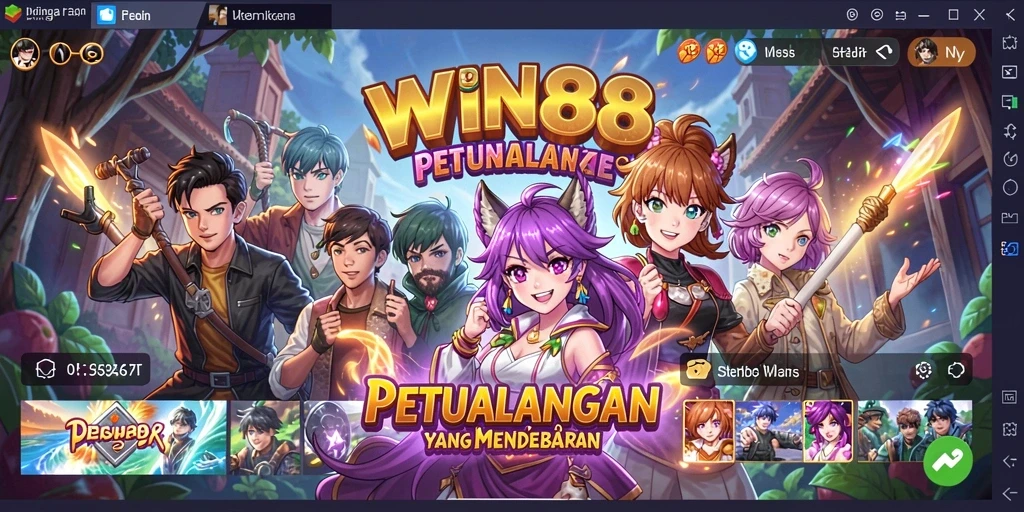 Tampilan aksi mendebarkan dalam gameplay Anime WIN88.